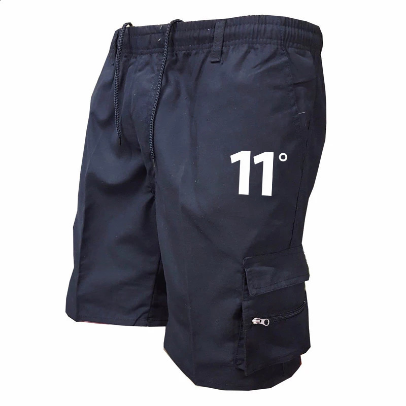 Outdoor Cargo Shorts Male Overalls Elastic Waist Cycling Multi-pockets Loose Work Short Pants Beach Sport Printed Trousers 250228