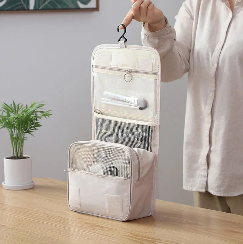Large Capacity Toiletry Bag with Hanging Hook for Men and Women Waterproof Travel Cosmetic Bag Bathroom Storage Bag 250227