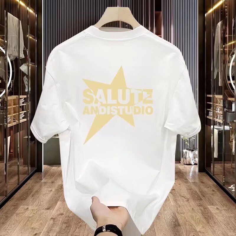 Designer 2025 Youth New Short Sleeve T-shirt For Men Ins Trendy Street Dance Style Round Neck Underwear Top Summer T-shirt