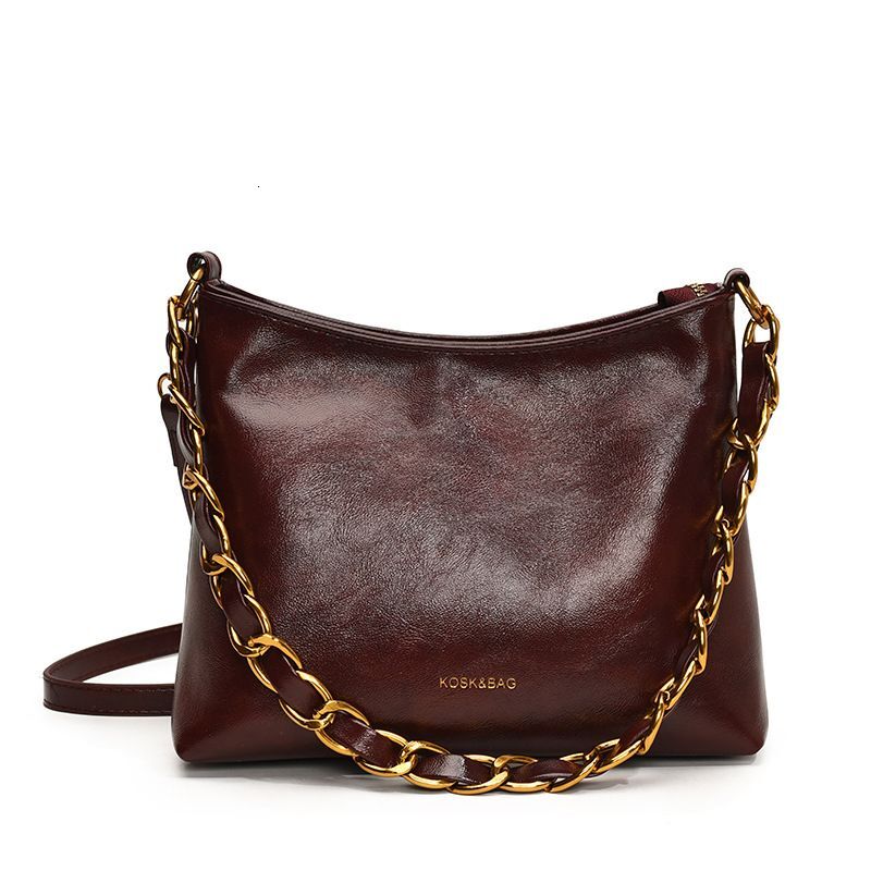 Large capacity bucket trendy new bags, exquisite chain bag, commuting high-end single shoulder crossbody bag