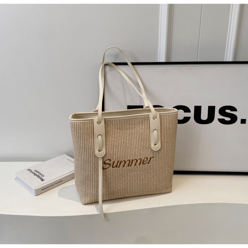Summer beach vacation straw woven for women large capacity shoulder bag, fashionable commuting tote bag #swissmilitary