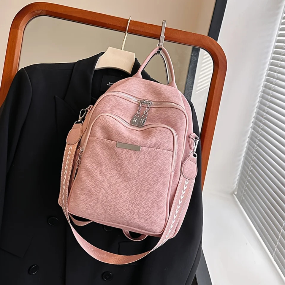 Ship from US Chic Solid Color Backpack Purse Versatile TwoWay Shoulder Bag Small yet Spacious PU Leather Daypack for School Casual Sty 250304FBB