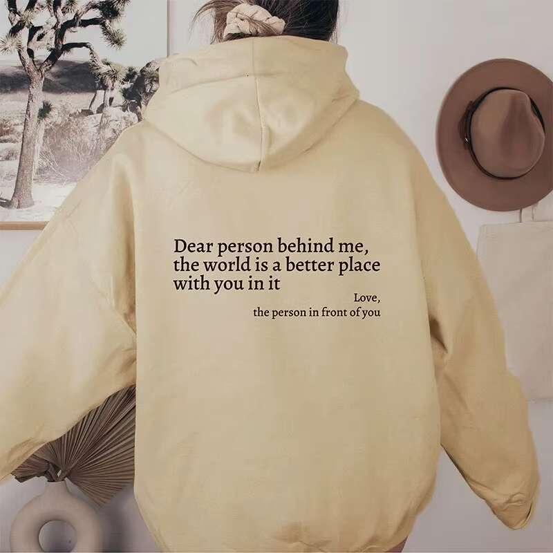 2023 Hot Sale Oversized Plain Women's Letter Print Sweatshirts Custom Dear Person Behind Me Hoodies