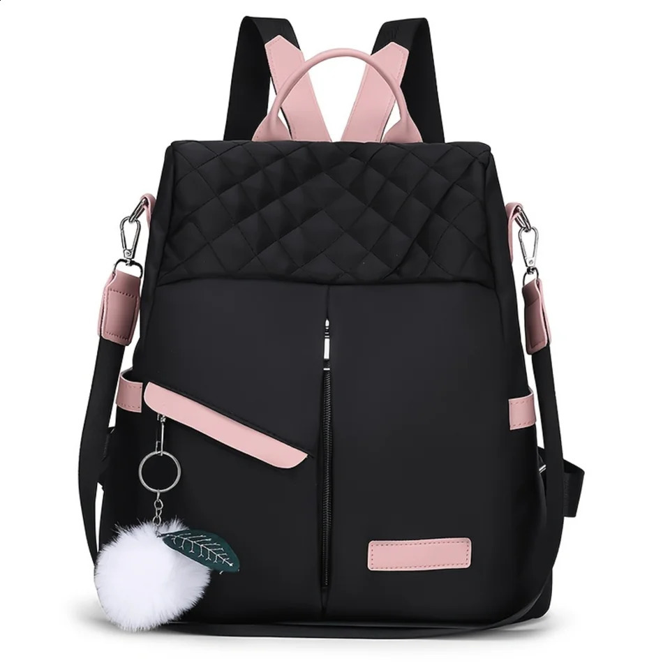 Ship from US Casual Oxford Cloth Backpack Purse Convertible Shoulder Bag Multifunctional Travel Schoolbag Daypack 250304FBB