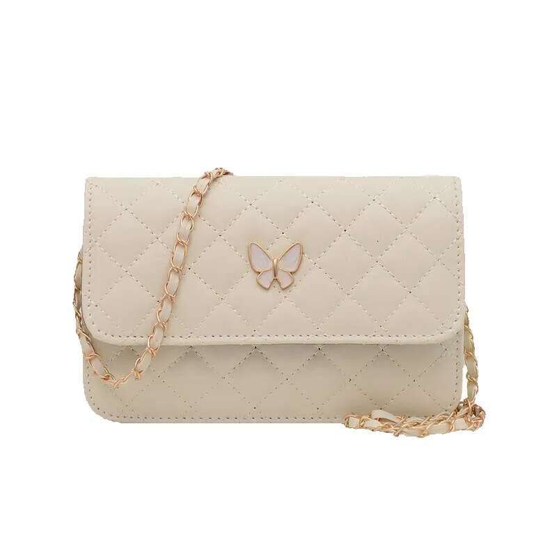New Shoulder Girls Hundred Crossbody Ladies Chain Small Square Bag Gerie Bow Decoration PU Material