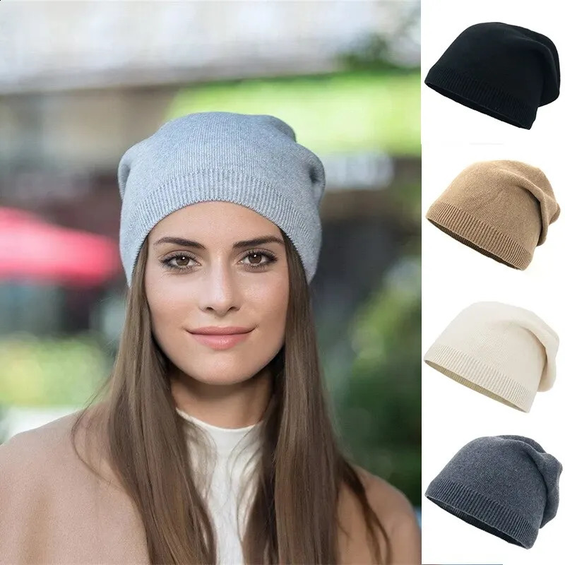 Autumn Winter Womens Hat Simple Soft Thin Knitted Hats Outdoor Warm Cold Proof Fashion Bonnet Cap 250221