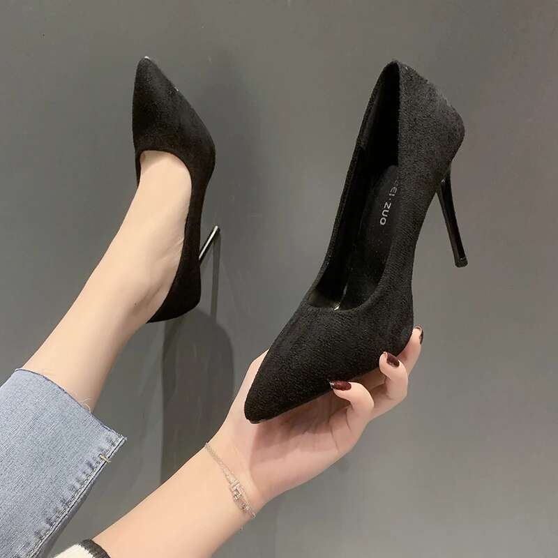 New Pumps Suede High Fashion Office Stiletto Party Shoes Female Comfort Women Heels atos Mujer