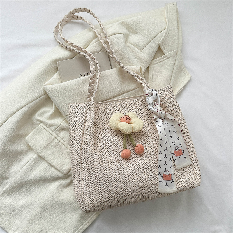 2023 Summer New Beach Vacation Tote Fashionable Casual Shoulder Women, Small and Simple Grass Woven Bag for Women #swissmilitary