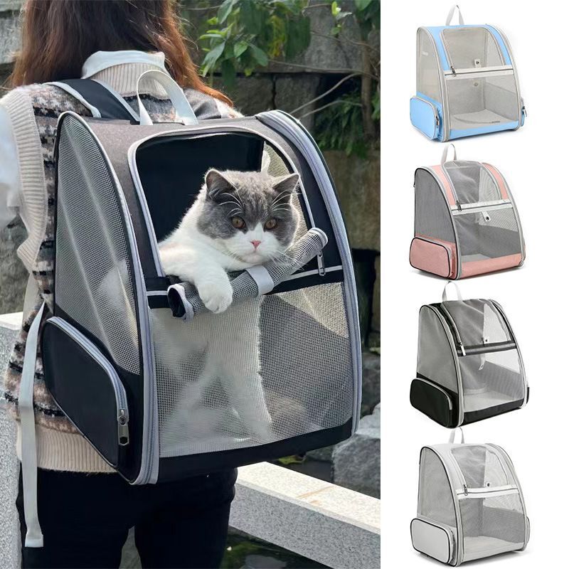 Cat Dog Outdoor Portable Pet Backpack Lightweight Foldable Detachable Large Capacity Full Mesh Breathable Bag