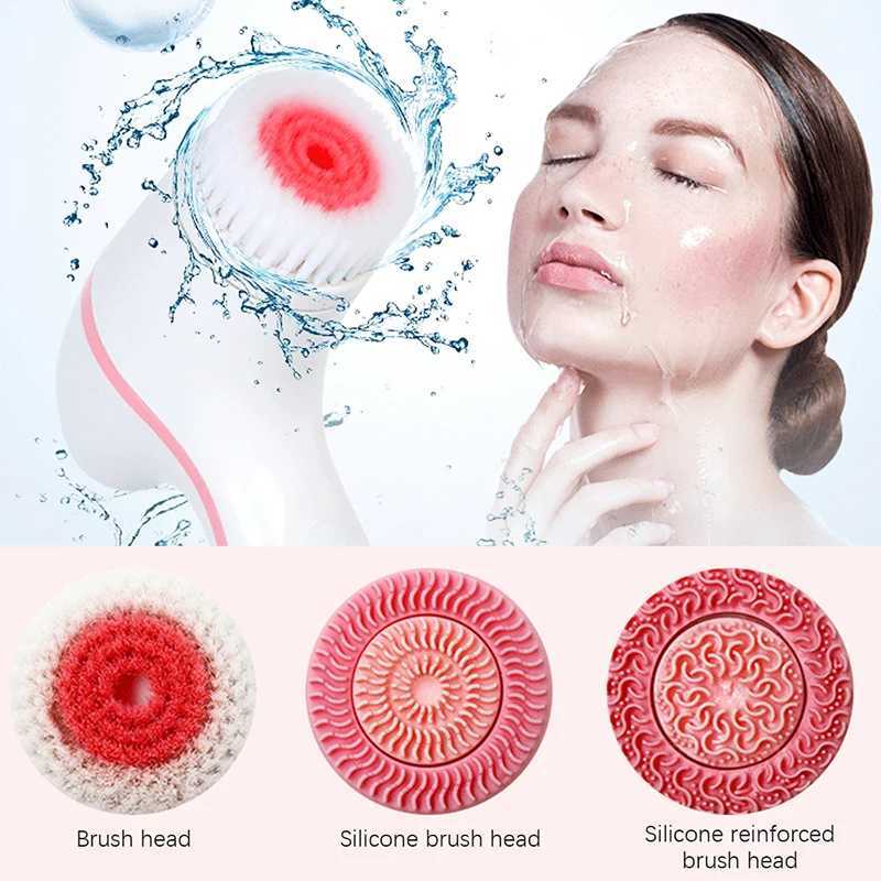 Facial Cleansing Brush Face ScrubberBattery version Spin Cleanser Device Waterproof Cleaning Exfoliation Rotating Spa Machine W250228