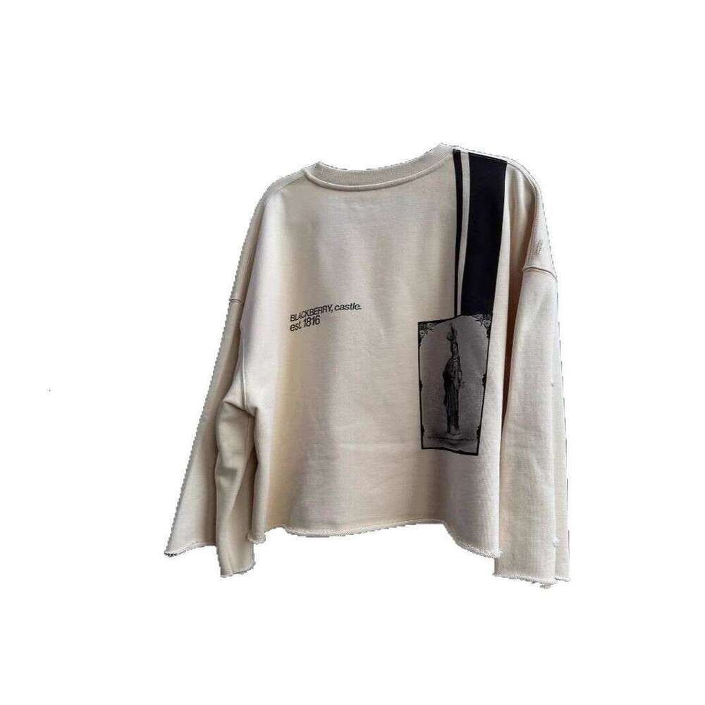 Spring Catholic vintage classic 3D pattern versatile personality ripped hole pullover base hoodie