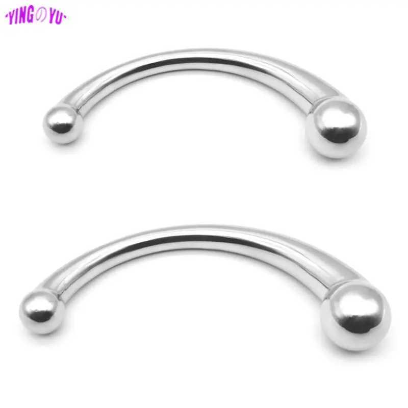 Double Ended Stainless Steel G Spot Wand Massage Stick Pure Metal Penis P-Spot Stimulator Anal Plug Dildo Sex Toy For Women MenW250228