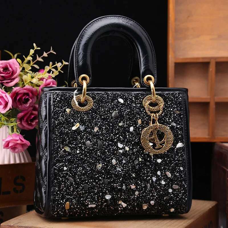 hot Designer bag women's handbag brand new Dia embedded leather Diana fashion shoulder crossbody