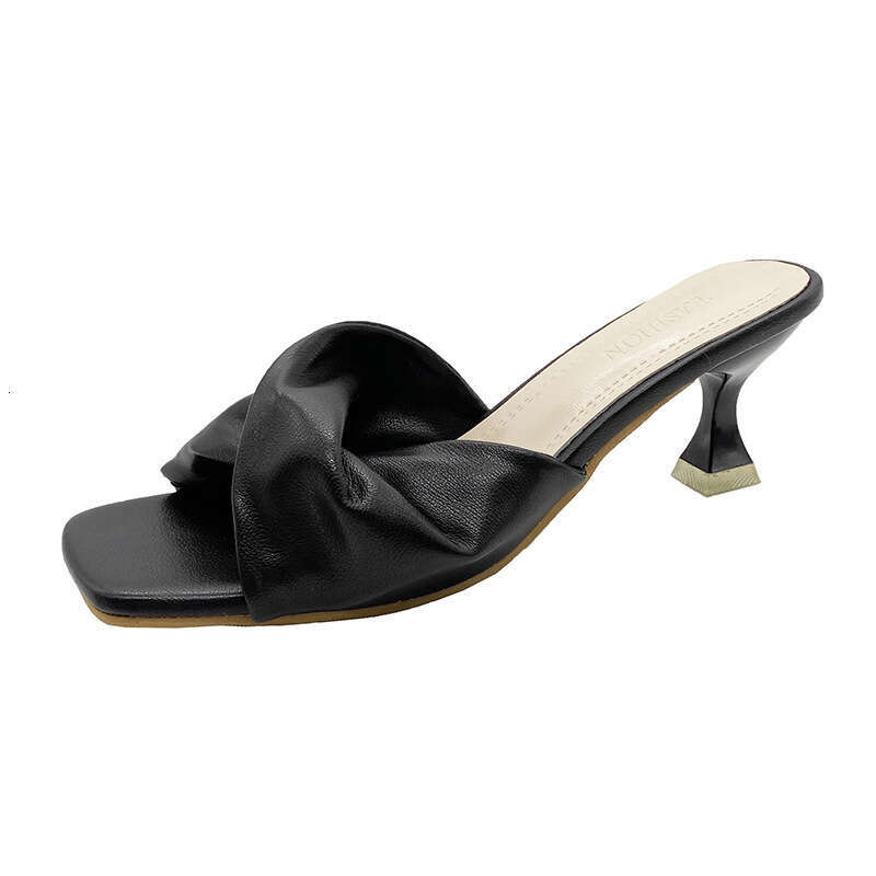 New Women Summer Fashion Open Toe Solid Simple Leather Candy Color Large Size High Heel Sandals