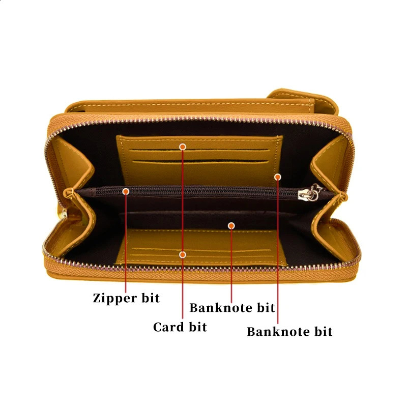Ship from US Custom Zipper Shoulder Bag Handbags Womens Bags High Capacity Crossbody for Ladies Long Purse Clutch Phone Wallet 250303FBB