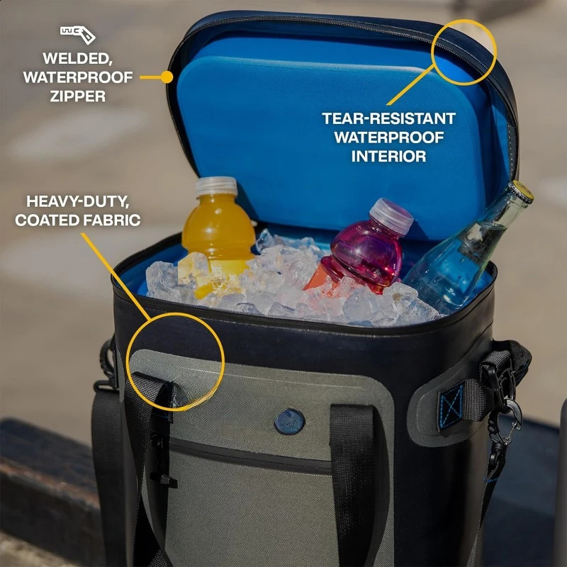 Ship from US 30 cans of soft cooler portable refrigerator with insulation bag used for lunch beach beverages travel camping picnics and 250227FBB