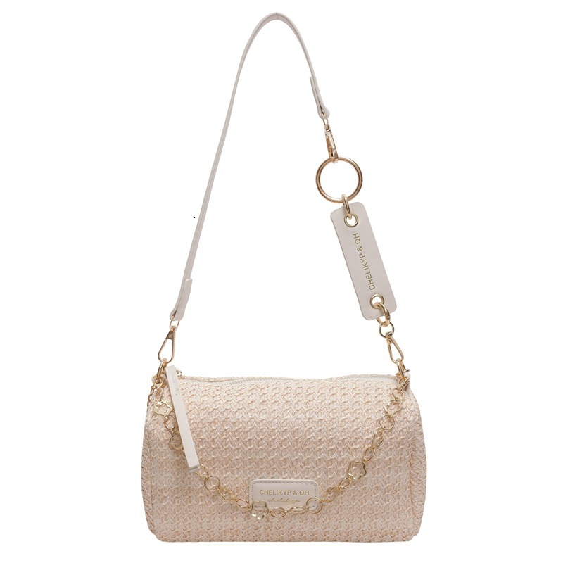 Summer super hot pillow women's 2025 new casual and stylish seaside vacation grass woven single shoulder crossbody bag #swissmilitary