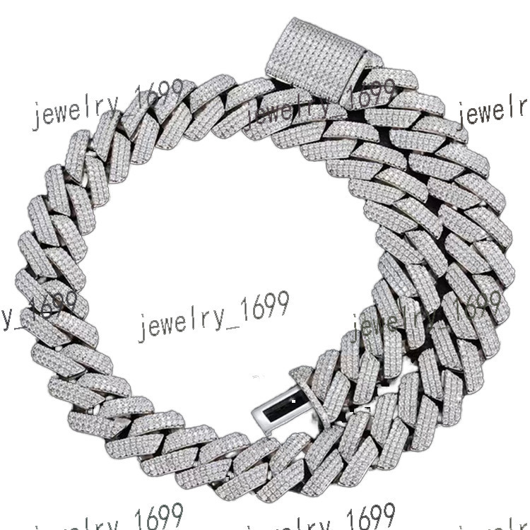 Redleaf Wholesale Custom 18mm Width Hip Hop Miami Cuban Link Chain 22 24 Inch Moissanite Necklace Jewelry