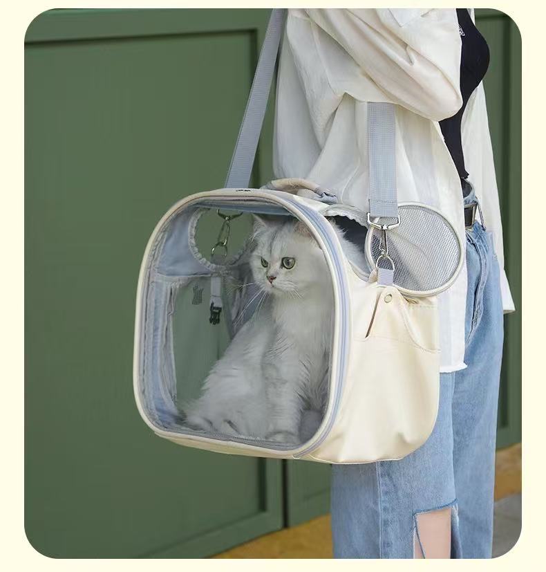 Cat bag, portable bag for going out, cat box, space capsule, pet backpack, transparent backpack, breathable carrying bag for cats
