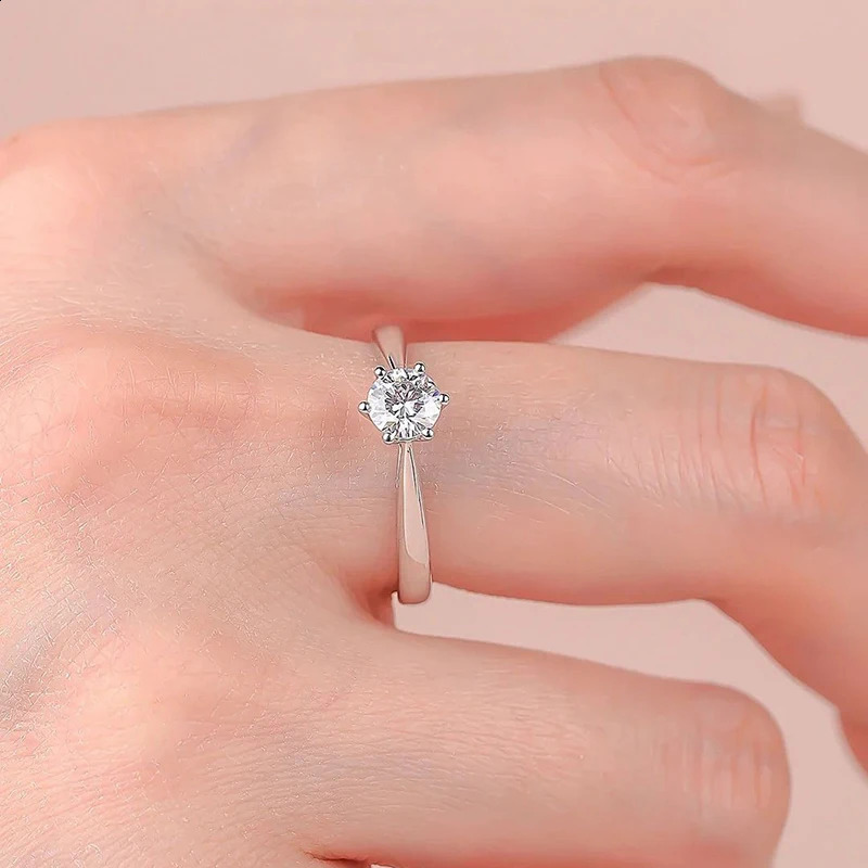 Smyoue 0.3/0.5/0.8/1/2/3CT GRA Certified Wedding Rings for Women Sparkling Gemstone 100% 925 Sterling Silver Jewelry 250219