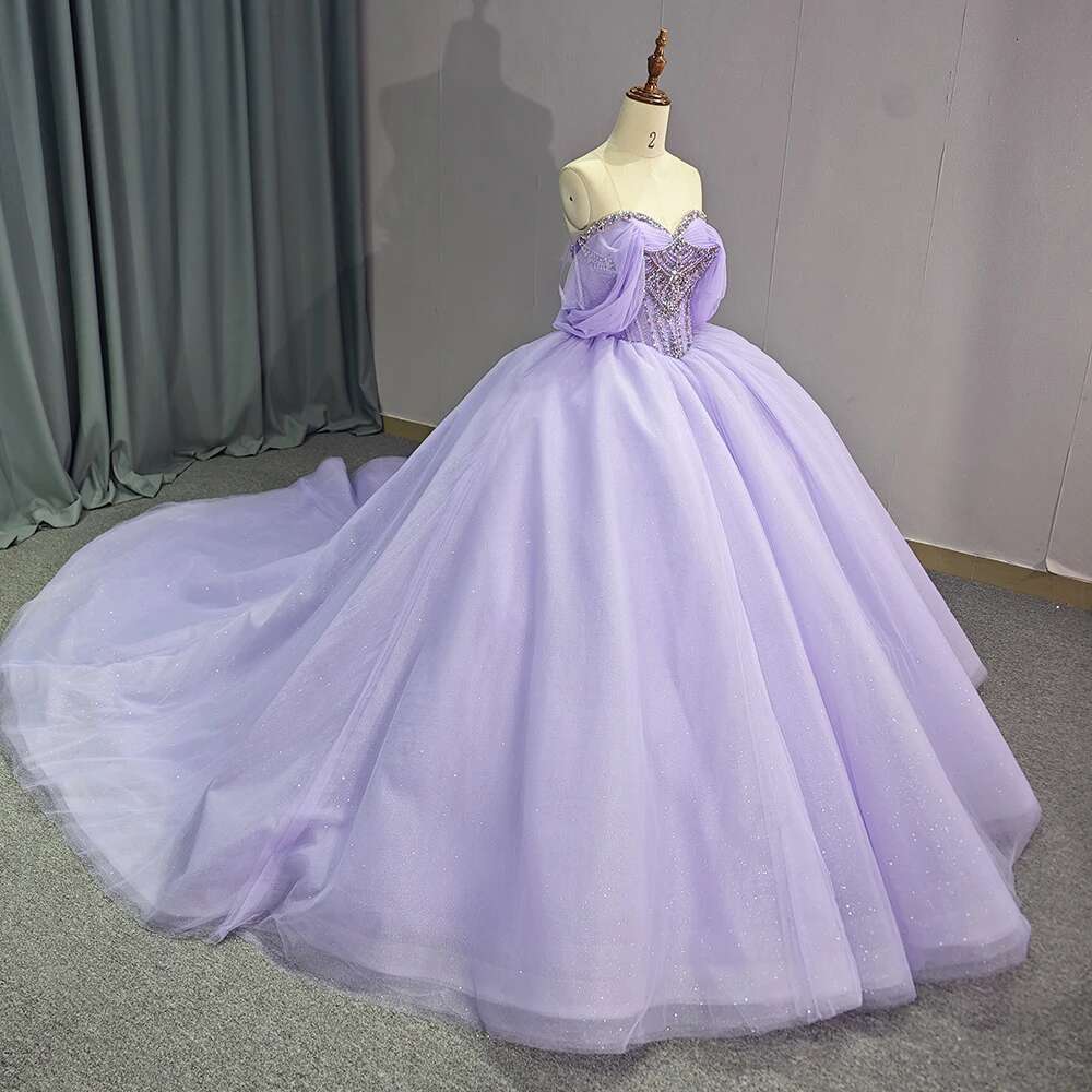 Exuberant Purple Quinceanera Dresses Beads Pleated Mexican Ball Gown 2025 Custom Birthday Dress 15 Years