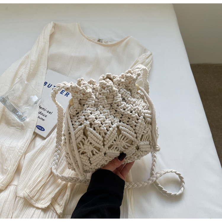 Weaving straw woven for women's spring and summer versatile 2025 new fashionable small popular crossbody bucket bag, beach bag #swissmilitary