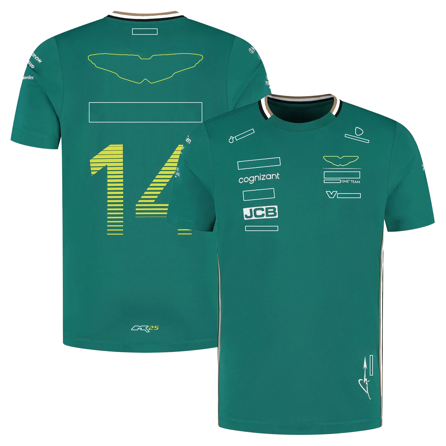 2025 T-Shirt Formula 1 Team Racing Men T-Shirts F1 Zip Polo Shirt 14 and 18 Driver Teamwear Jersey T-shirt Round Neck Tee free shipping