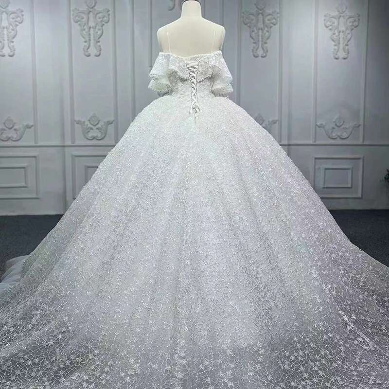 Exquisite dresses women organza ball gown custom wedding dress for bride 2025 ribbons pearls