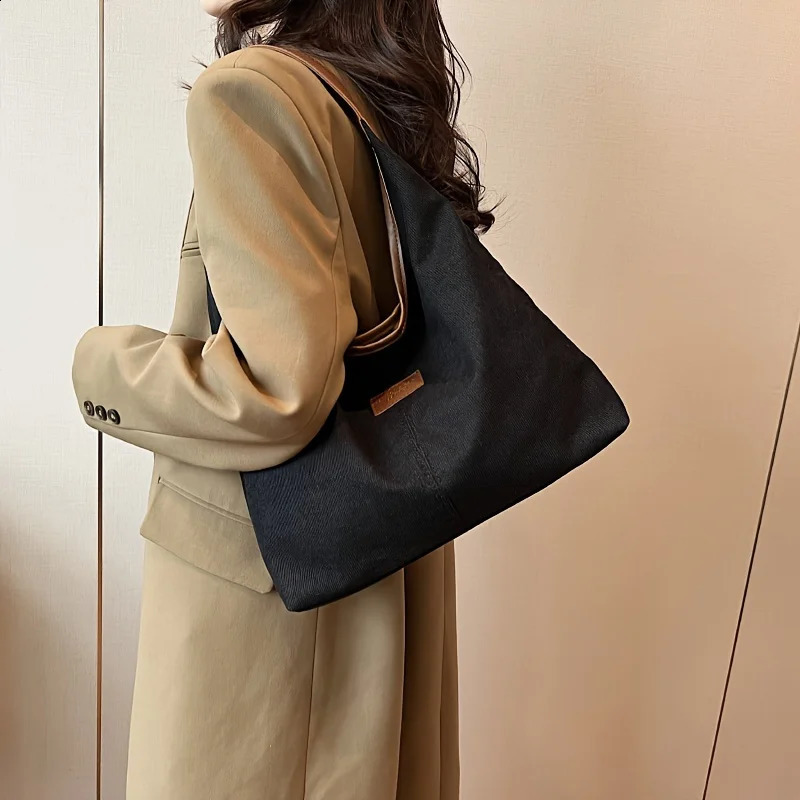 Ship from US Capacity Womens Shoulder BagVersatile Retro Hobo BagPU Leather Bucket ToteChic Underarm Handbag 250227FBB