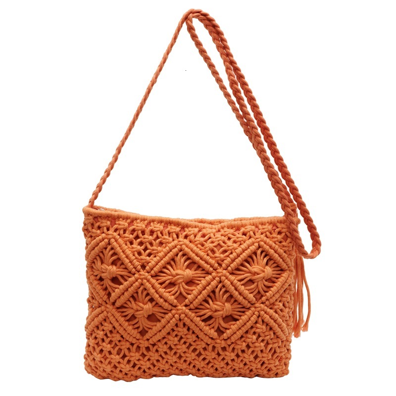 Ethnic style handmade cotton thread woven for spring summer 2025 new beach shoulder bag, fashionable and versatile crossbody women's bag #swissmi
