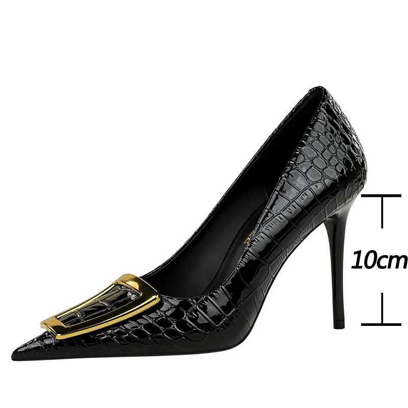 New Arrival BIGTREE Shoes Women 10 Cm Metal Buckle Ladies Pumps Luxury Womens Banquet Shoes Stilettos High Heels Women Sexy Party Shoes T250228