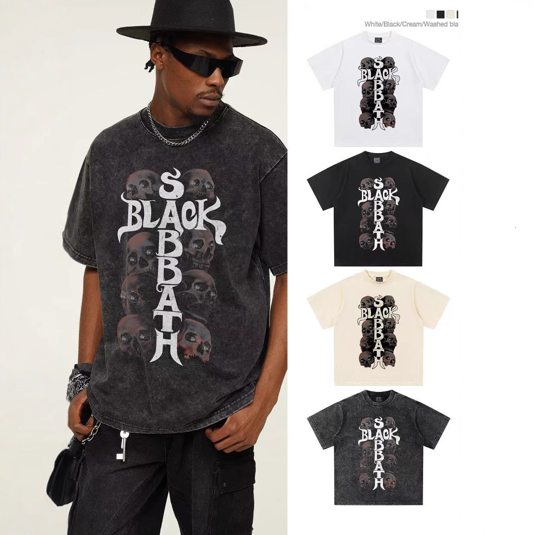 Designer Fashion Trend Free Shipping Production Of Old Stir Fried Snowflake Print Short Sleeved Men's T-shirt American Loose Cotton 230g Couple&#