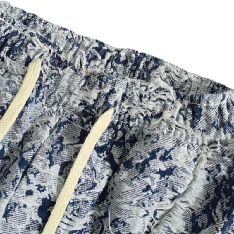 American Niche Jacquard Denim Jacket Jeans Suit Mens Handsome Casual Loose High Street Jackets Trousers Set Male Clothes 250228