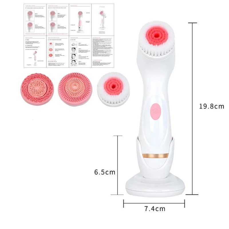 Facial Cleansing Brush Face ScrubberBattery version Spin Cleanser Device Waterproof Cleaning Exfoliation Rotating Spa Machine W250228