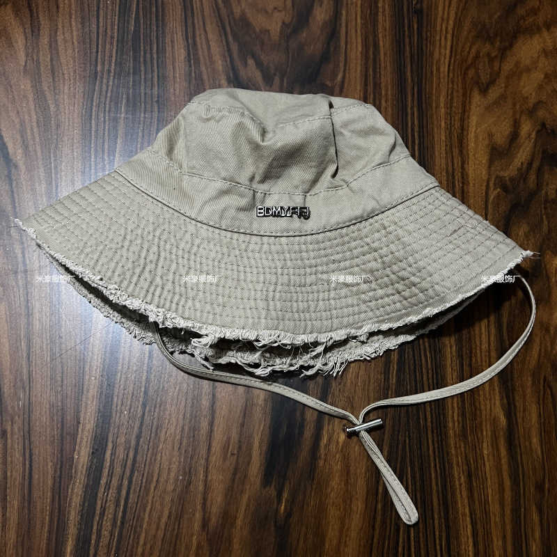 Wide Brim Hats Bucket Hats Korean style fashionable fringed letter large eave fisherman hat for women sun shading rope outdoor leisure hiking sun prot