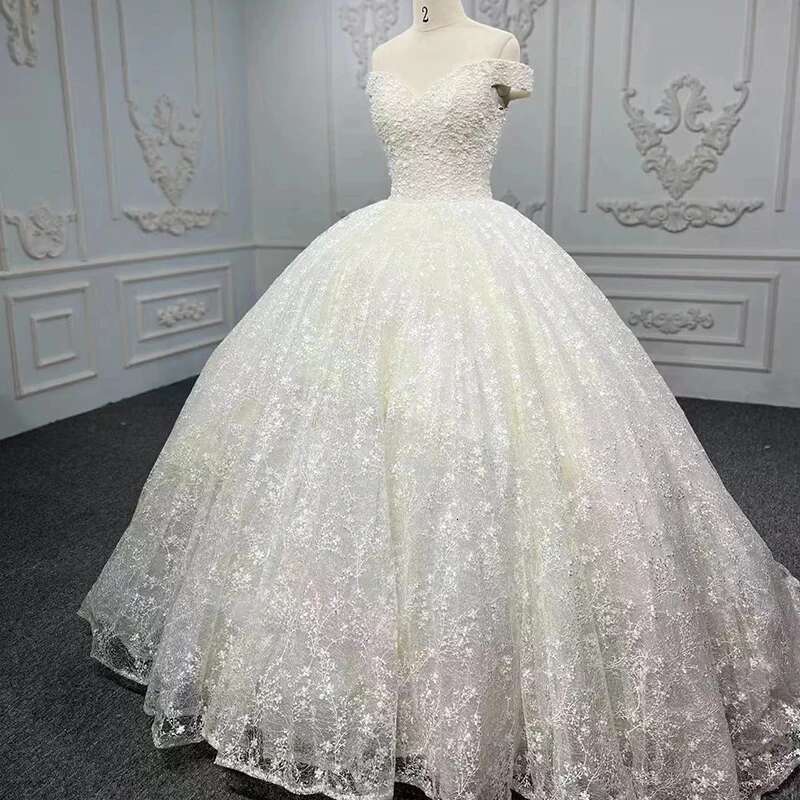 Simple dresses organza custom dear wedding suits for women beads sequins dy9417 novia dress