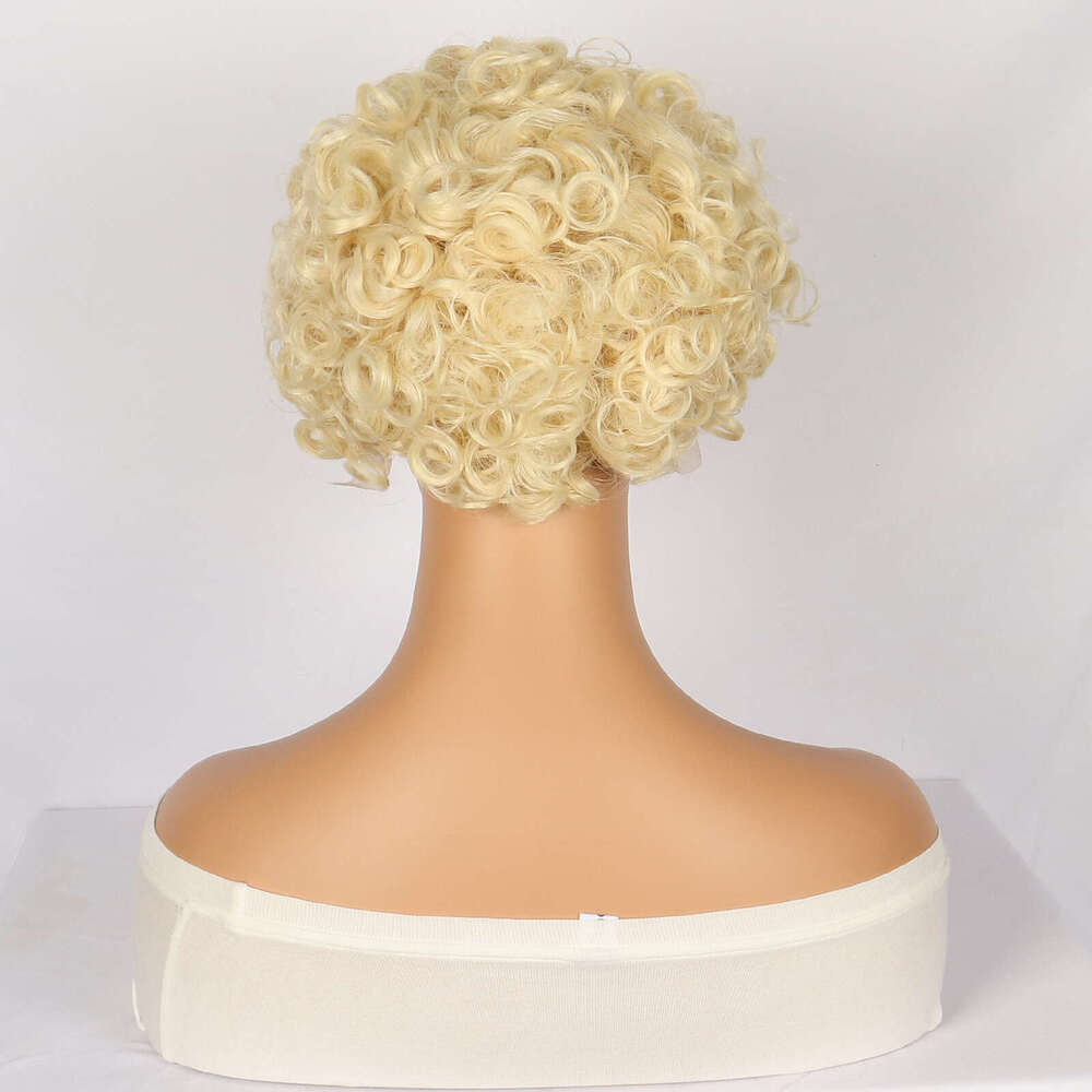 HD Front Lace Wig Lace Women S Golden Elf Wig E Wigs Short Curly Hair Synthetic Headband
