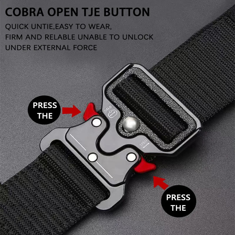 5pcs Versatile Mens Tactical Belts - Durable Adjustable - for Outdoor Hunting Sports Enthusiasts 250221