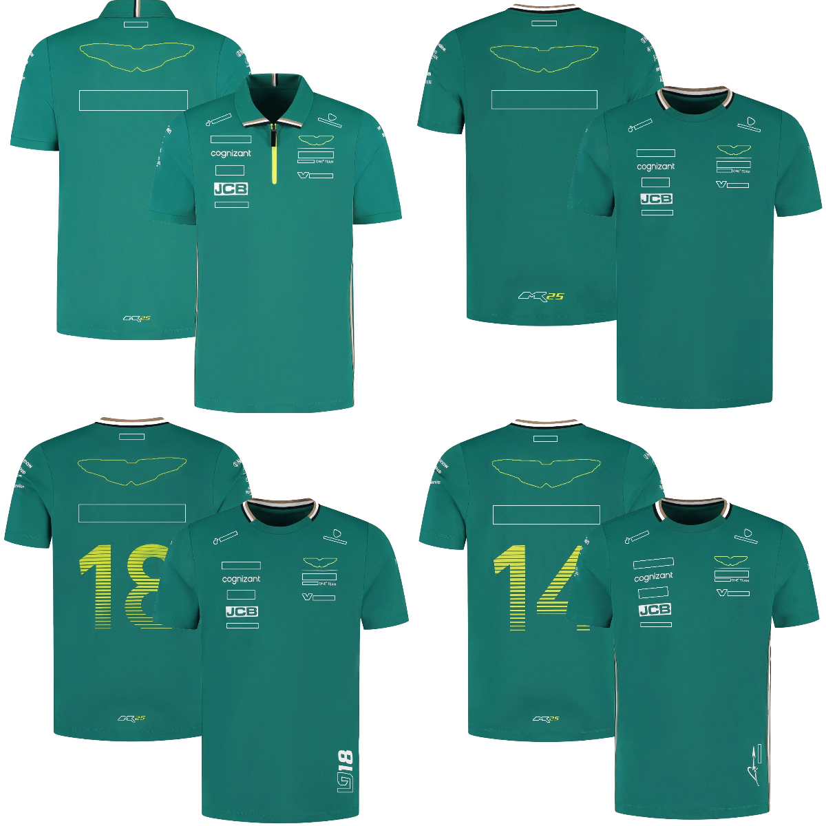 2025 T-Shirt Formula 1 Team Racing Men T-Shirts F1 Zip Polo Shirt 14 and 18 Driver Teamwear Jersey T-shirt Round Neck Tee free shipping