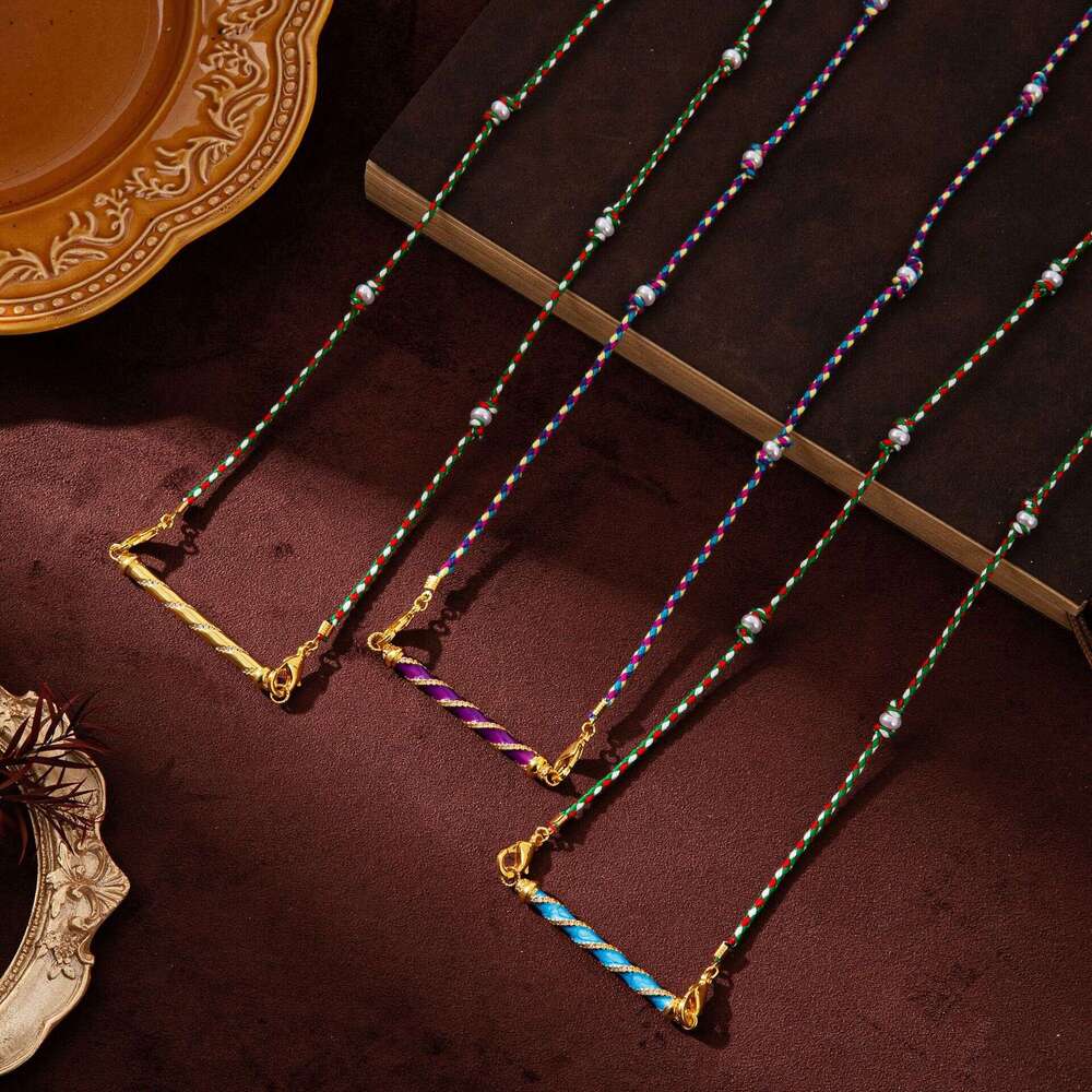 Hot selg Tarot Card Cone Pendant Colored Necklace for Boys, Gold Plated and Color Preserved