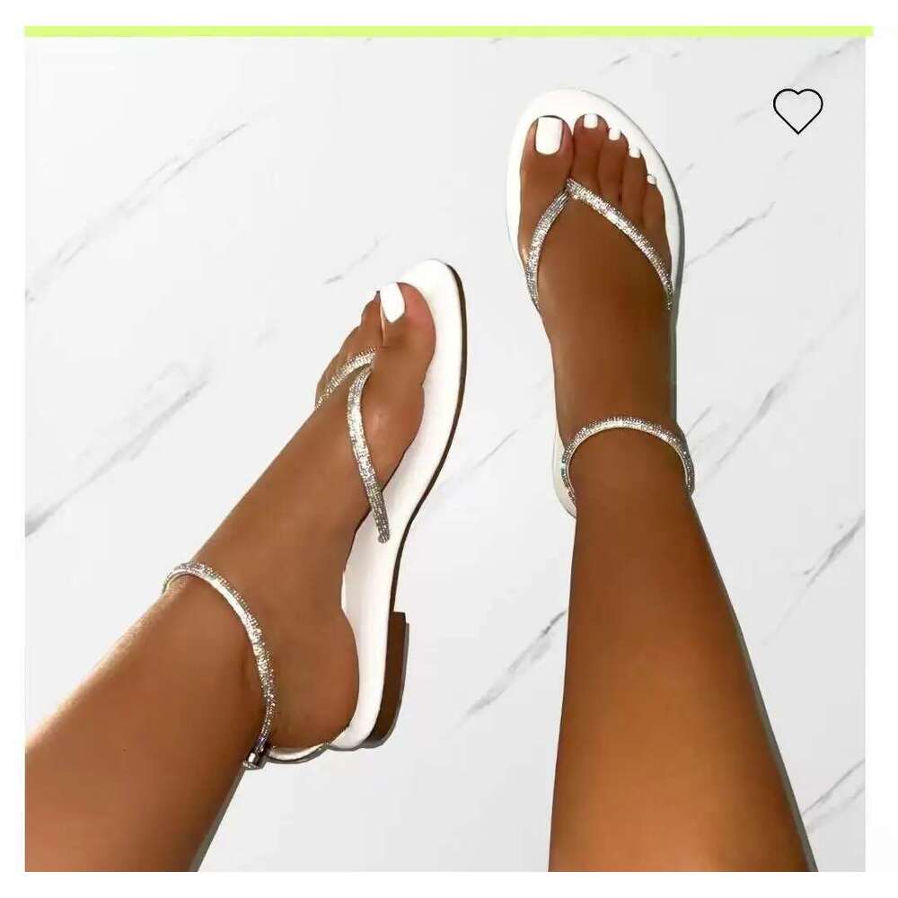 Rhie Decor Toe Post Thong Flip-ps Slides Outdoor Non-slip Beach Sandals 2023 Summer New Women Slippers