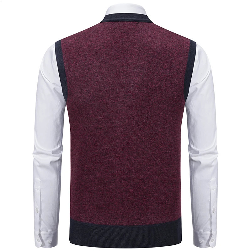 Mens Cardigan Sweater Vest with Autumn and Winter Warm Slim Knit Waistcoat For Men 250228Z