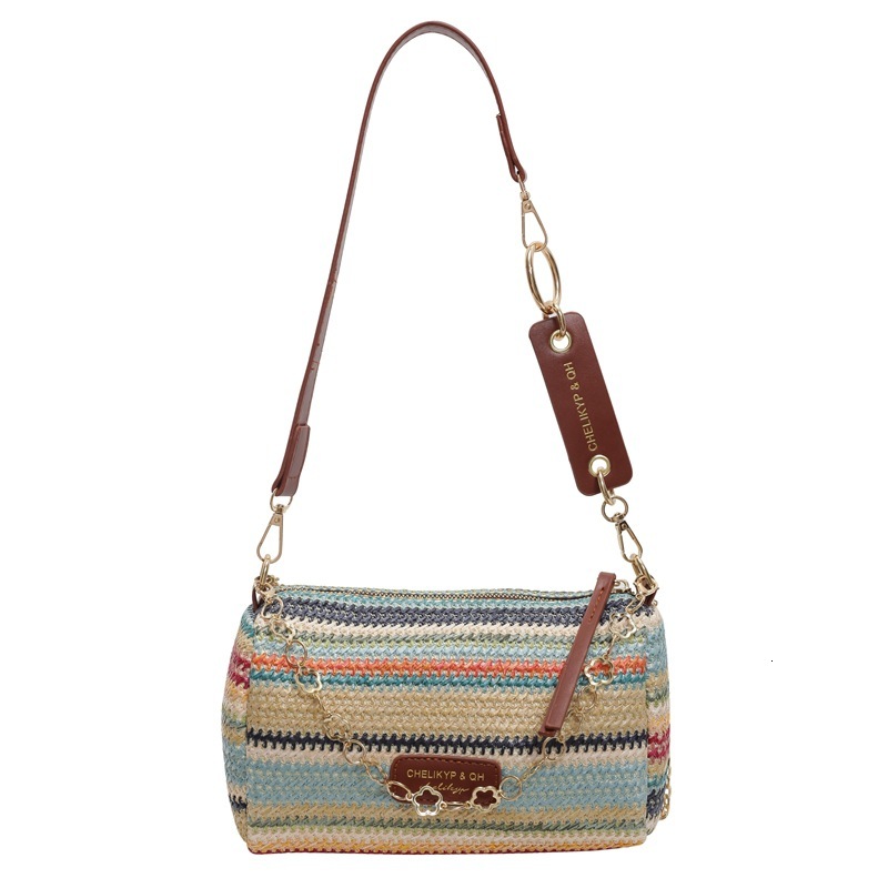 Summer super hot pillow women's 2025 new casual and stylish seaside vacation grass woven single shoulder crossbody bag #swissmilitary