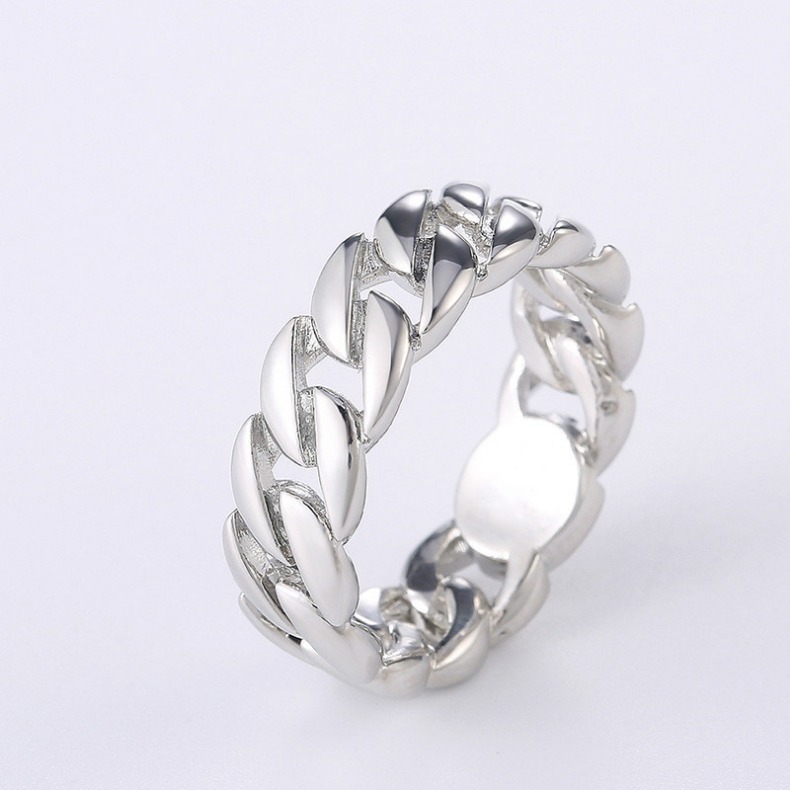 Fashion Silver Gold Contrast Color Chain Ring Designer Jewelry Hip Hop Wedding Promise Band for Women Men Band Rings Fashion Jewelry Will and Sandy Gi