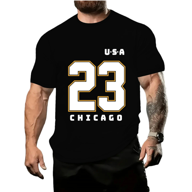 Designer Fashion 3D Digital Printing Overseas Leisure Breathable Loose Men's Round Neck T-shirt Fashion Trend Versatile Free Shipping