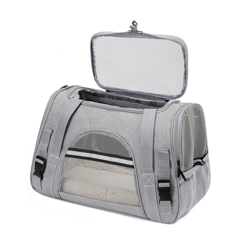 Pet bag, portable for outdoor use, one shoulder slanted pet box, foldable, breathable, transparent cat and dog bag