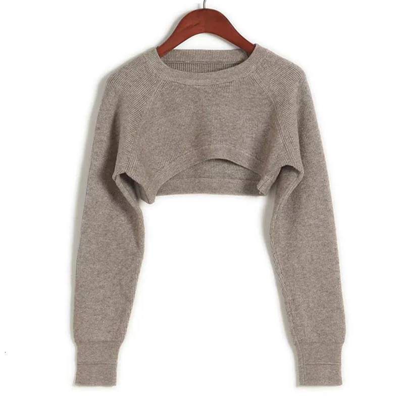 Womens Short Knitted Pullover Sweater Trend Irregular Streetwear O Neck Sweaters Female Autumn Vintage Y2K Jersey Crop Tops 250225