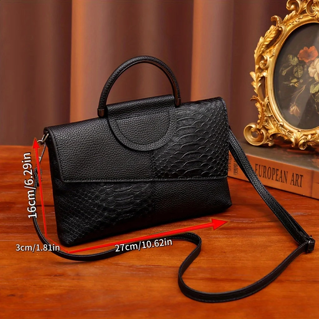 Ship from US e Pattern Handbag y PU Leather Crossbody Bag Womens Top Handle Clutch Purse 250227FBB