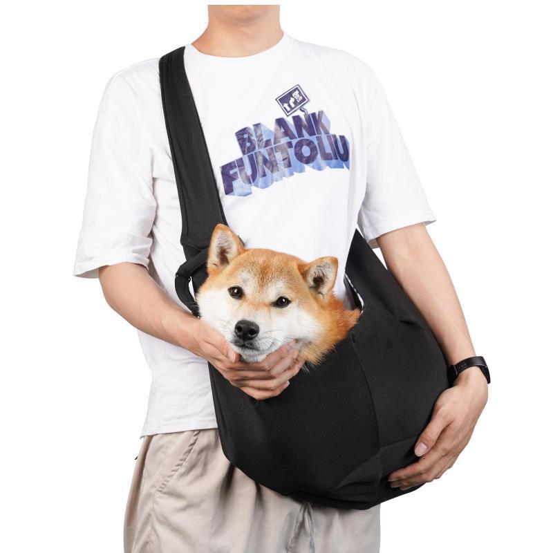 Foldable pet solid color single shoulder breathable portable outdoor dog cat bag