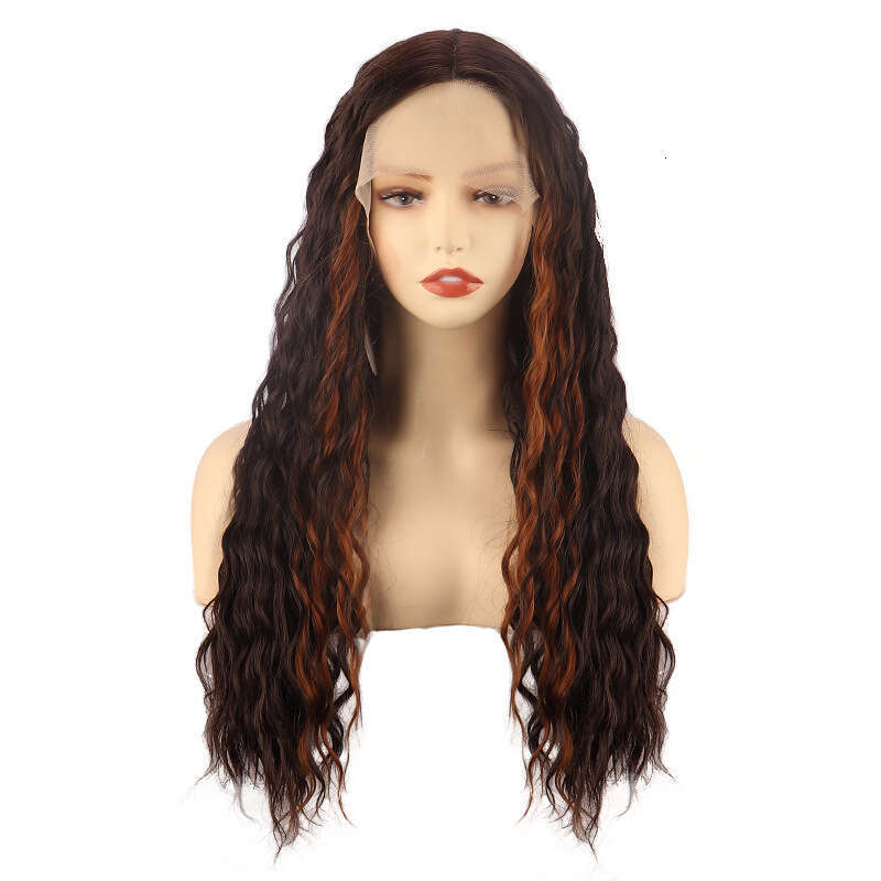 HD Front Lace Wig Front Wig Small Women S Mixed Color Long Curly Hair Synthetic Full Head Cover Lace Wigs